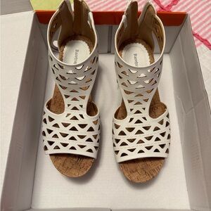 BareTraps White Wedge Sandals